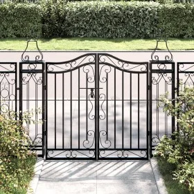 Schwarzes schmiedeeisernes Gartentor 121x8x100 cm von vidaXL, Gartentore - Ref: Foro24-363430, Preis: 102,57 €, Rabatt: %