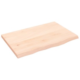 Estante de pared madera maciza de roble sin tratar 60x40x2 cm