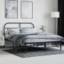 Estructura de cama con cabecero metal negro 140x190 cm de vidaXL, Camas y somieres - Ref: Foro24-353635, Precio: 108,11 €, De...