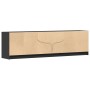 Mueble de TV con LED madera de ingeniería negro 180x34x50 cm