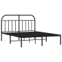 Estructura de cama con cabecero metal negro 140x190 cm de vidaXL, Camas y somieres - Ref: Foro24-353635, Precio: 108,11 €, De...