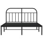 Estructura de cama con cabecero metal negro 140x190 cm de vidaXL, Camas y somieres - Ref: Foro24-353635, Precio: 109,44 €, De...