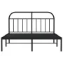 Estructura de cama con cabecero metal negro 140x190 cm de vidaXL, Camas y somieres - Ref: Foro24-353635, Precio: 108,11 €, De...
