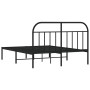 Estructura de cama con cabecero metal negro 140x190 cm de vidaXL, Camas y somieres - Ref: Foro24-353635, Precio: 109,44 €, De...