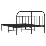 Estructura de cama con cabecero metal negro 140x190 cm de vidaXL, Camas y somieres - Ref: Foro24-353635, Precio: 108,11 €, De...