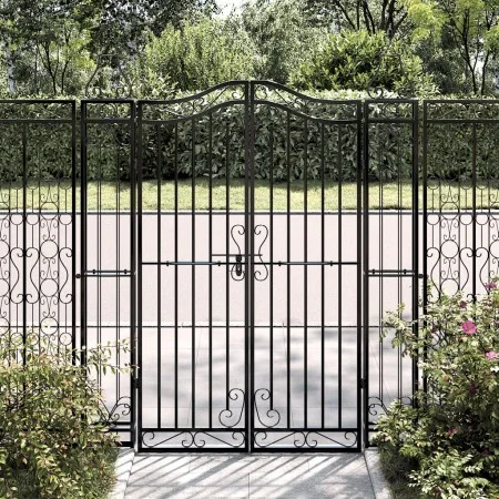 Schwarzes schmiedeeisernes Gartentor 121x8x150 cm von vidaXL, Gartentore - Ref: Foro24-363432, Preis: 155,24 €, Rabatt: %