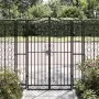 Black wrought iron garden gate 121x8x150 cm by vidaXL, garden gates - Ref: Foro24-363432, Price: 155,24 €, Discount: %
