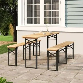 Folding bar table and benches 3 pieces solid fir wood by vidaXL, Garden sets - Ref: Foro24-363113, Price: 200,45 €, Discount: %