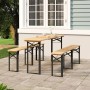 Klappbarer Stehtisch und Bänke, 3-teilig, aus massivem Tannenholz von vidaXL, Gartensets - Ref: Foro24-363113, Preis: 204,77 ...