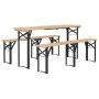 Klappbarer Stehtisch und Bänke, 3-teilig, aus massivem Tannenholz von vidaXL, Gartensets - Ref: Foro24-363113, Preis: 200,76 ...
