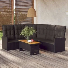 2-piece garden furniture set and black synthetic rattan cushions by vidaXL, Garden sets - Ref: Foro24-362175, Price: 376,83 €...