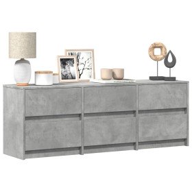 Mueble de TV LED madera ingeniería gris hormigón 140x34x50 cm