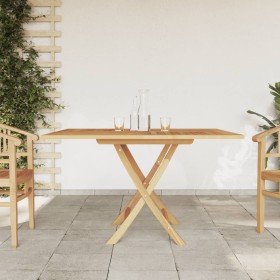 Mesa de jardín plegable madera maciza de teca 120x120x75 cm