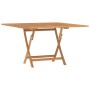 Mesa de jardín plegable madera maciza de teca 110x110x75 cm