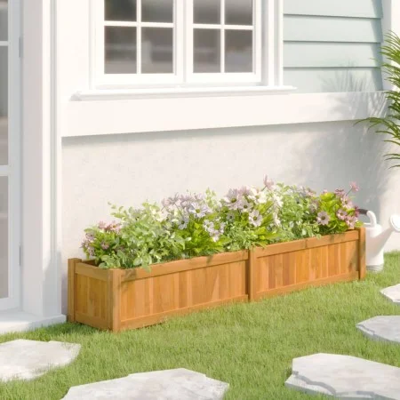 Arriate de madera maciza de teca 150x30x25 cm de vidaXL, Maceteros y jardineras - Ref: Foro24-362659, Precio: 125,28 €, Descu...