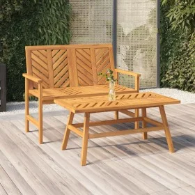 2-piece solid acacia wood garden furniture set by vidaXL, garden benches - Ref: Foro24-362235, Price: 157,00 €, Discount: %