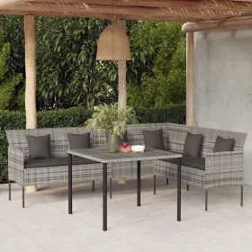 Garden dining set 2 pieces with gray synthetic rattan cushions by vidaXL, Garden sets - Ref: Foro24-362339, Price: 302,88 €, ...