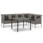 Garden dining set 2 pieces with gray synthetic rattan cushions by vidaXL, Garden sets - Ref: Foro24-362339, Price: 302,88 €, ...