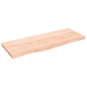 Untreated solid oak wood wall shelf 100x40x(2-4) cm by vidaXL, Shelves and shelves - Ref: Foro24-363564, Price: 81,18 €, Disc...