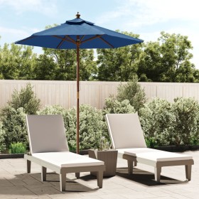 Sombrilla de jardín con poste de madera azul celeste 196x231 cm de vidaXL, Sombrillas - Ref: Foro24-363166, Precio: 55,66 €, ...