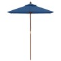 Garden umbrella with light blue wooden pole 196x231 cm by vidaXL, Umbrellas - Ref: Foro24-363166, Price: 55,66 €, Discount: %