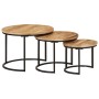 Stapelbare Tische 3 Stück aus massivem, rauem Mangoholz von vidaXL, Couchtisch - Ref: Foro24-353901, Preis: 117,04 €, Rabatt: %