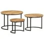 Stackable tables 3 pieces solid rough mango wood by vidaXL, Coffee table - Ref: Foro24-353901, Price: 121,19 €, Discount: %