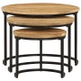 Stapelbare Tische 3 Stück aus massivem, rauem Mangoholz von vidaXL, Couchtisch - Ref: Foro24-353901, Preis: 117,04 €, Rabatt: %