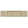 Mueble de TV de pared con luz LED roble Sonoma 180x31x39,5 cm