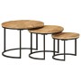Stapelbare Tische 3 Stück aus massivem, rauem Mangoholz von vidaXL, Couchtisch - Ref: Foro24-353901, Preis: 117,04 €, Rabatt: %