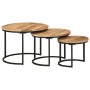 Stapelbare Tische 3 Stück aus massivem, rauem Mangoholz von vidaXL, Couchtisch - Ref: Foro24-353901, Preis: 117,04 €, Rabatt: %