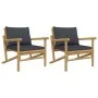 Bamboo garden chairs, 2 units, with dark gray cushions. by vidaXL, Modular outdoor sofas - Ref: Foro24-363466, Price: 234,97 ...