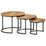 Stapelbare Tische 3 Stück aus massivem, rauem Mangoholz von vidaXL, Couchtisch - Ref: Foro24-353901, Preis: 117,04 €, Rabatt: %