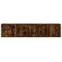 Mueble de TV de pared con luz LED roble ahumado 180x31x39,5 cm