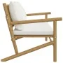 Bamboo garden bench with cream white cushions by vidaXL, Modular outdoor sofas - Ref: Foro24-363460, Price: 176,58 €, Discoun...
