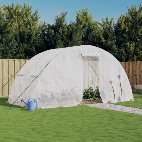 Invernadero con estructura de acero blanco 10 m² 5x2x2,3 m
