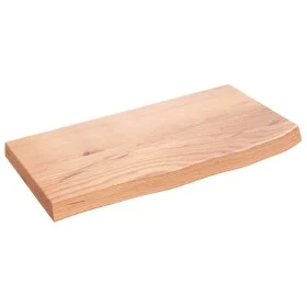 Light brown treated oak wood wall shelf 60x30x(2-4) cm by vidaXL, Shelves and shelves - Ref: Foro24-363645, Price: 49,23 €, D...