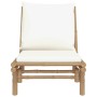 Garden chairs 2 pcs bamboo with cream white cushions by vidaXL, Modular outdoor sofas - Ref: Foro24-363455, Price: 236,20 €, ...