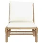 Garden chairs 2 pcs bamboo with cream white cushions by vidaXL, Modular outdoor sofas - Ref: Foro24-363455, Price: 227,95 €, ...