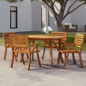 Mesa de jardín madera maciza de acacia 150x90x75 cm de vidaXL, Mesas de jardín - Ref: Foro24-363306, Precio: 205,97 €, Descue...