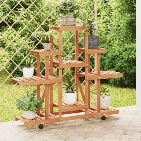 Blumenständer mit Rädern aus massivem Tannenholz 110x25x101 cm von vidaXL, Topfständer - Ref: Foro24-362852, Preis: 53,43 €, ...
