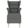 Sillón con taburete reposapiés tela gris oscuro