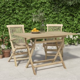 Mesa de jardín plegable madera maciza de teca 120x70x75 cm de vidaXL, Mesas de jardín - Ref: Foro24-362763, Precio: 174,06 €,...