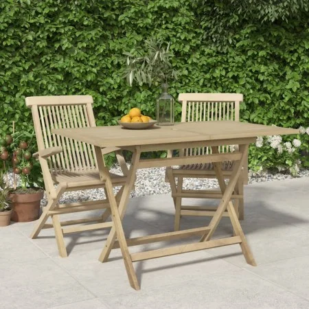 Folding garden table solid teak wood 120x70x75 cm by vidaXL, Garden tables - Ref: Foro24-362763, Price: 171,17 €, Discount: %