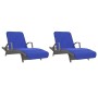 Toallas de playa 2 uds tela azul klein 400 g/m² 75x200 cm