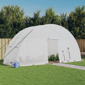Invernadero con estructura de acero blanco 12 m² 6x2x2,85 m