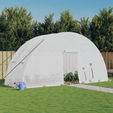 Gewächshaus mit weißer Stahlkonstruktion 12 m² 6x2x2,85 m von vidaXL, Gewächshäuser - Ref: Foro24-364091, Preis: 223,96 €, Ra...