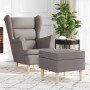Sillón con taburete reposapiés de tela gris taupe en Sillones | Comprar online en Foro24