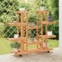 Blumenständer aus massivem Tannenholz mit Rädern 110x25x115 cm von vidaXL, Topfständer - Ref: Foro24-362860, Preis: 66,30 €, ...