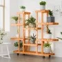 Blumenständer aus massivem Tannenholz mit Rädern 110x25x115 cm von vidaXL, Topfständer - Ref: Foro24-362860, Preis: 66,30 €, ...